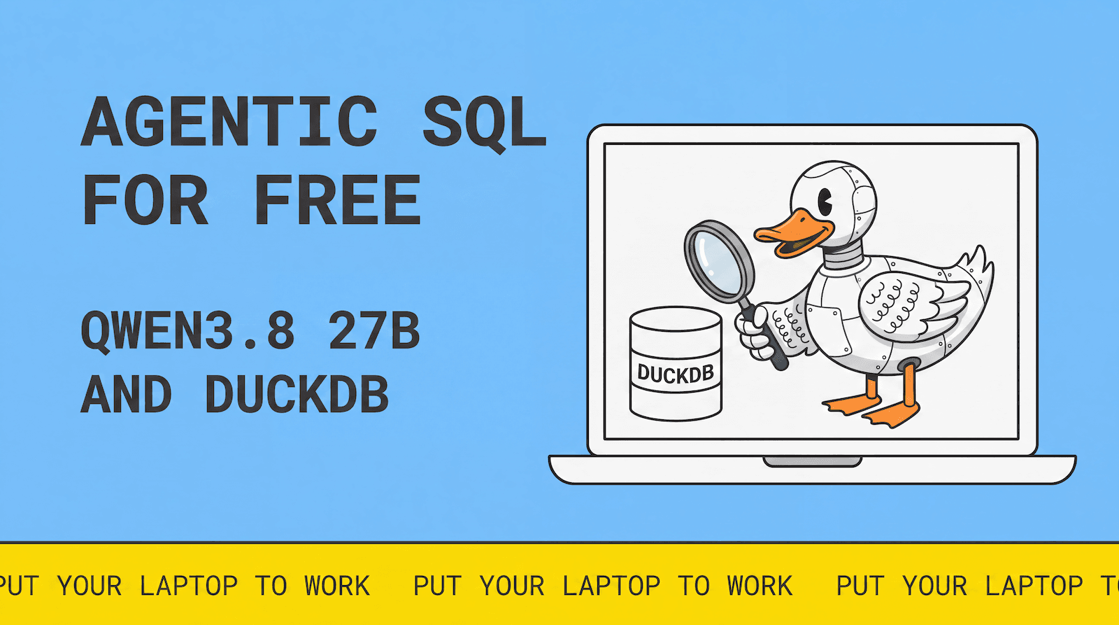 Agentic SQL for Free: Qwen3.8 27B and DuckDB