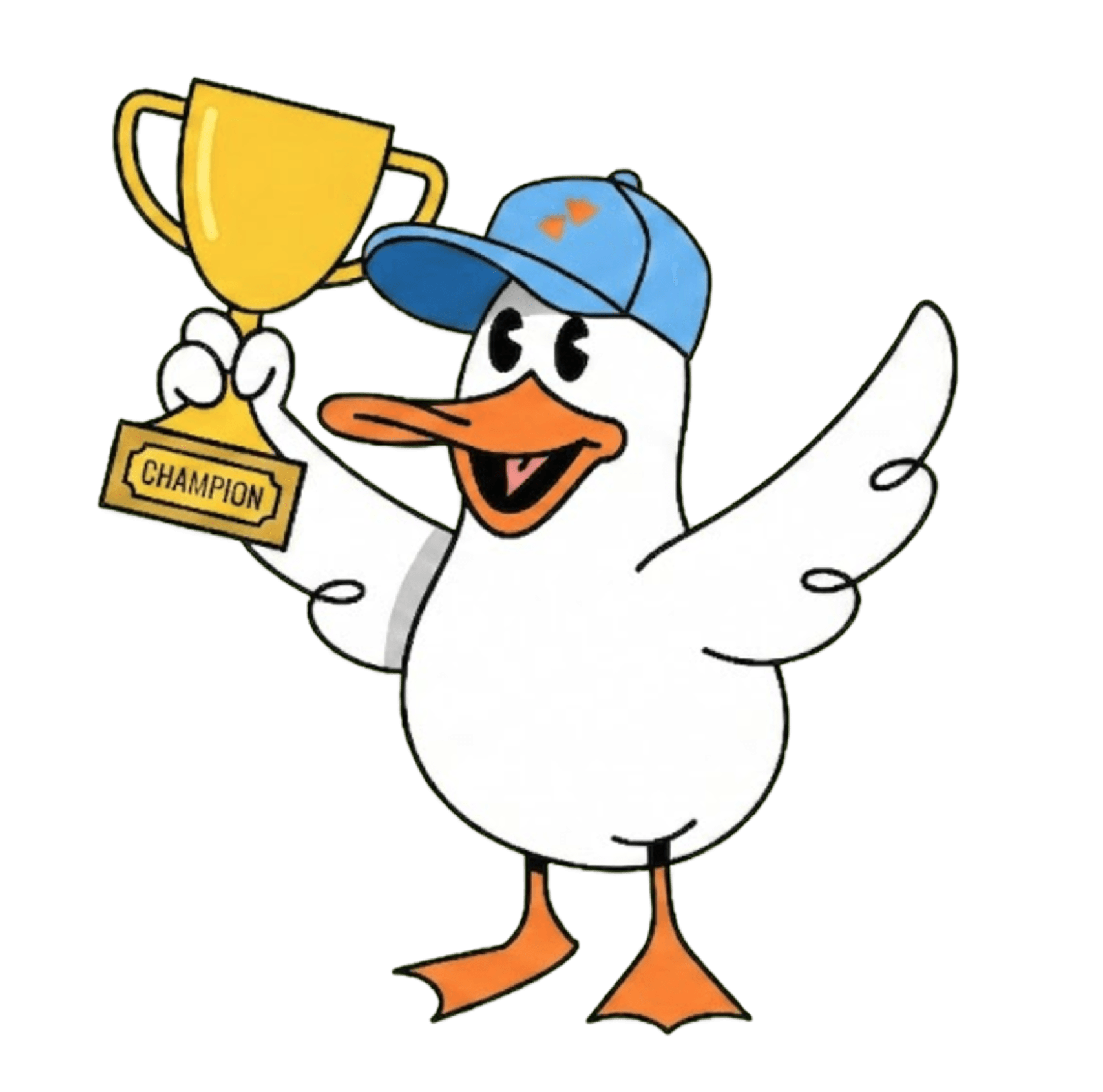 Champion duck with trophy
